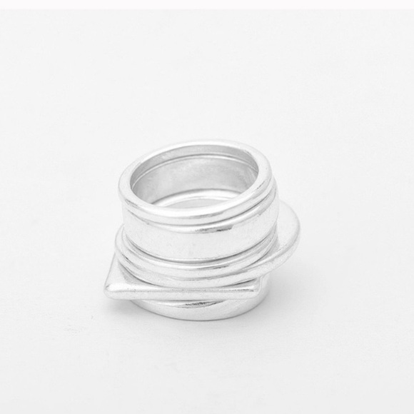 6 Piece Geometric Stack Rings Set - Picture 3 of 4